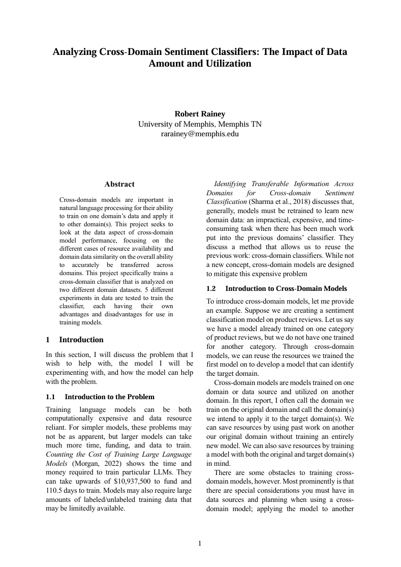 Cross-Domain Sentiment Classifiers thumbnail image